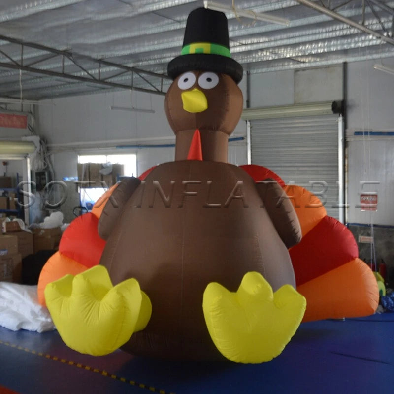 with Air Blower 4m Giant Inflatable Turkey Chicken Model Outdoor Cartoon Animal Inflatable Turkey Thanksgiving Decoration