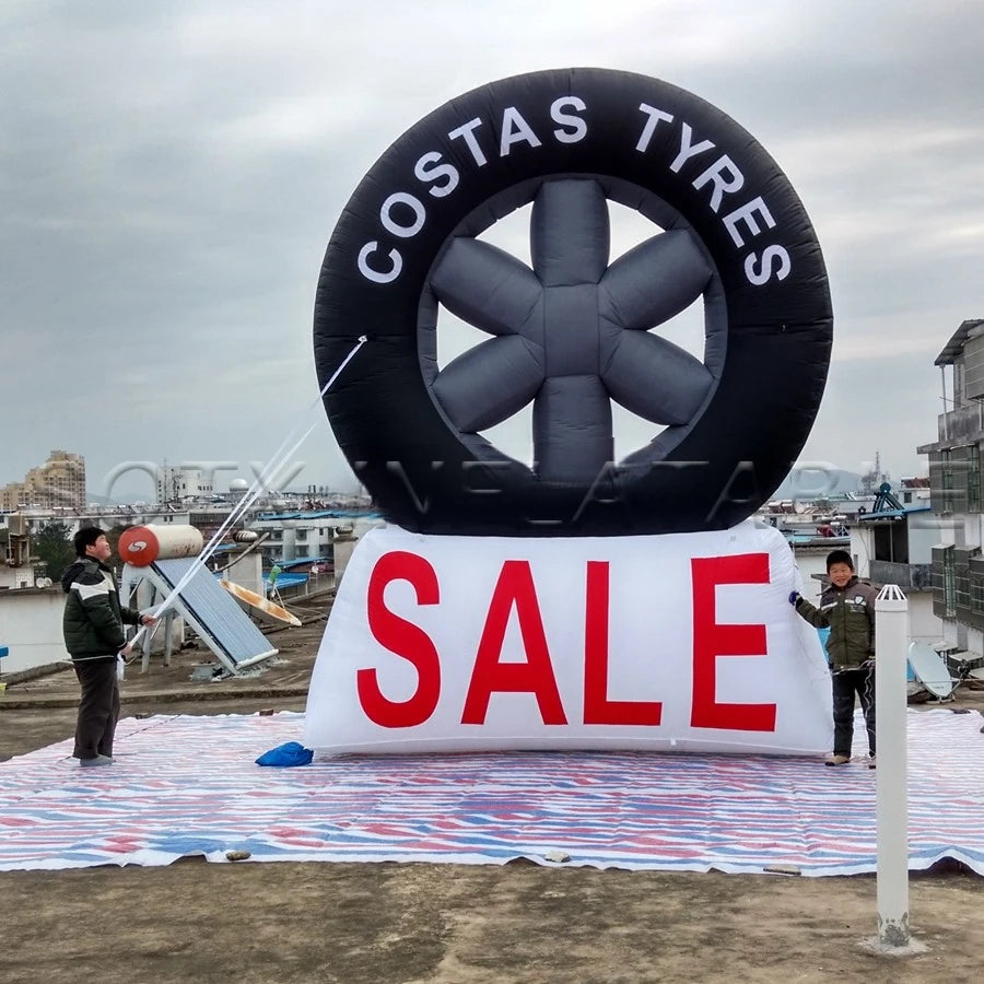 Model for Promotion Giant Inflatable Advertising Tire Balloon Inflatable Tyre