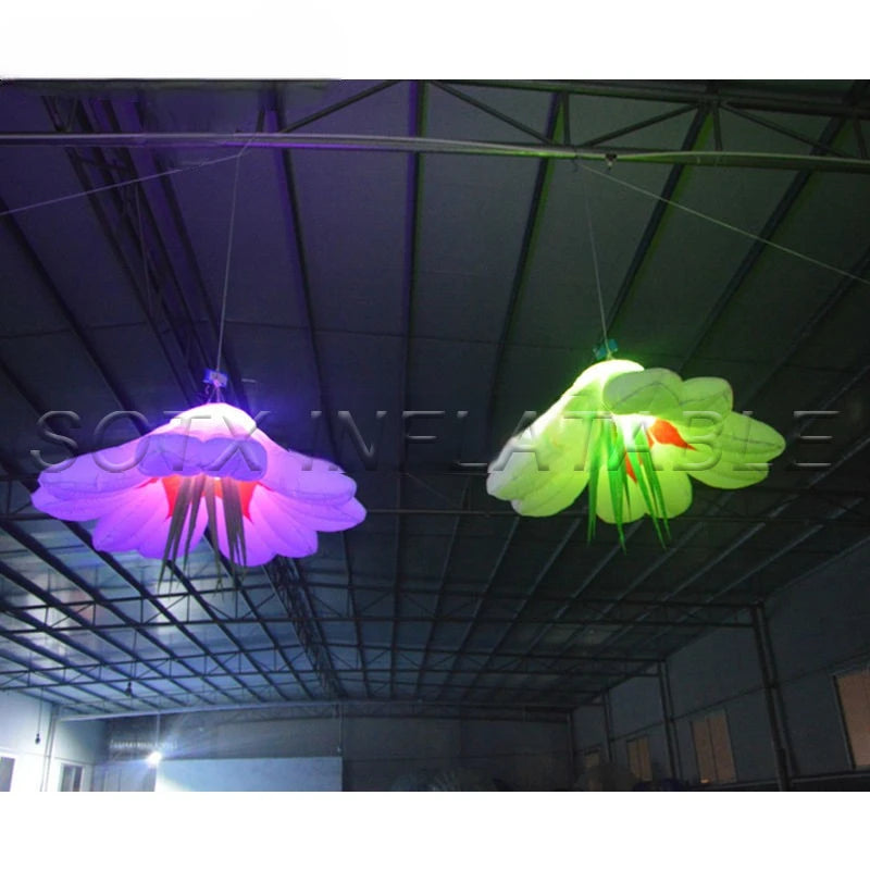 stage with free shipping Wholesale inflatable hanging led flower diamater 1m(3.3ft) changeable led light for wedding