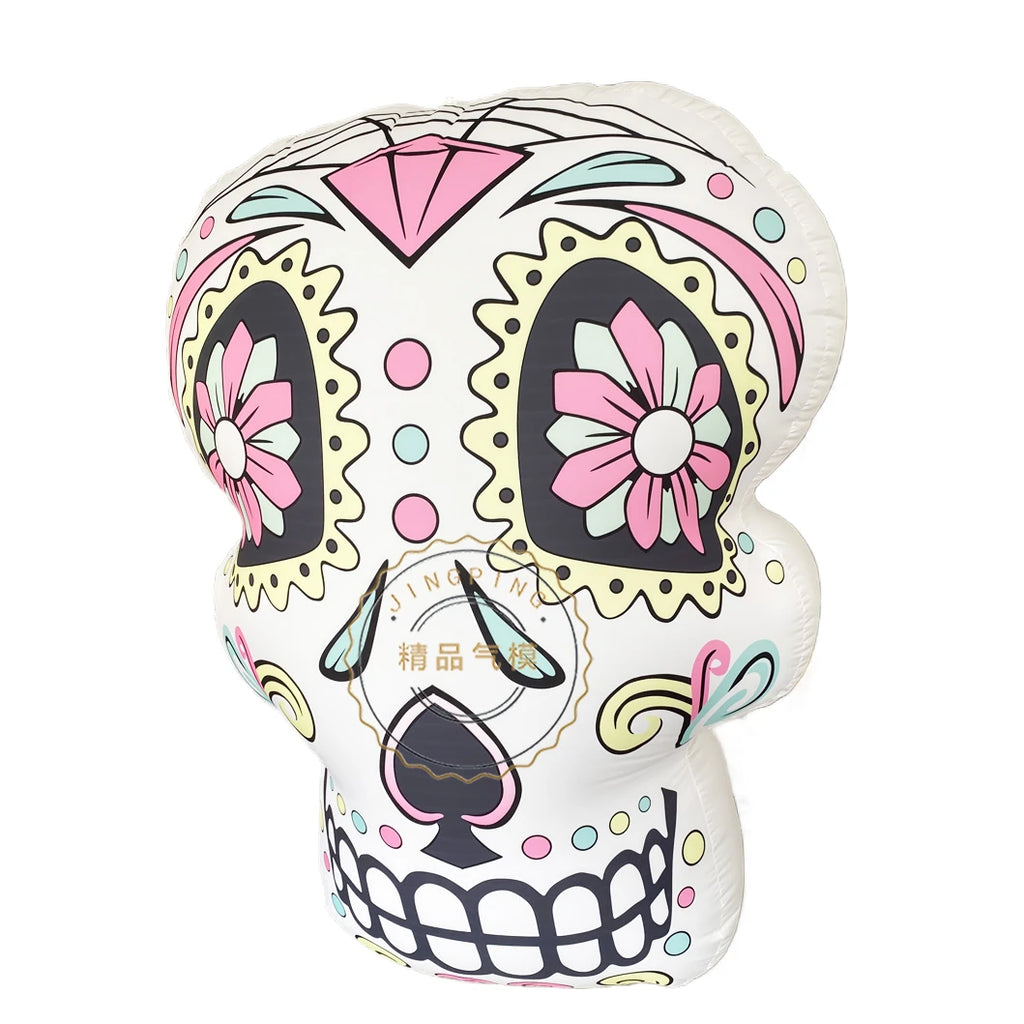 Inflatable Halloween Skull with LED Lights - Spooky Decorations for Bars and Parties