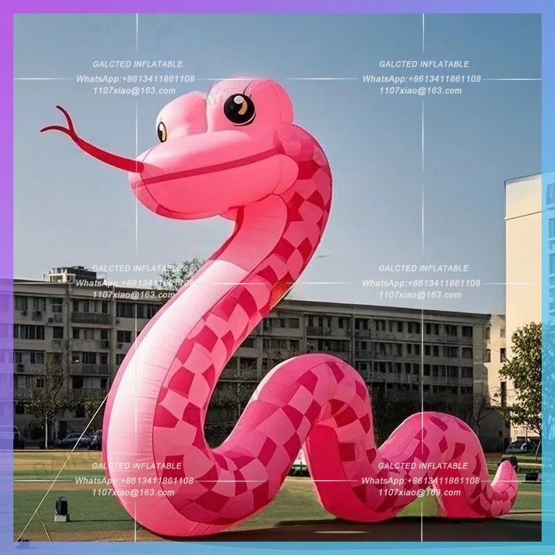 inflatable snake Chinatown festive Chinese new year  cartoon snakes decoration red fortune animal