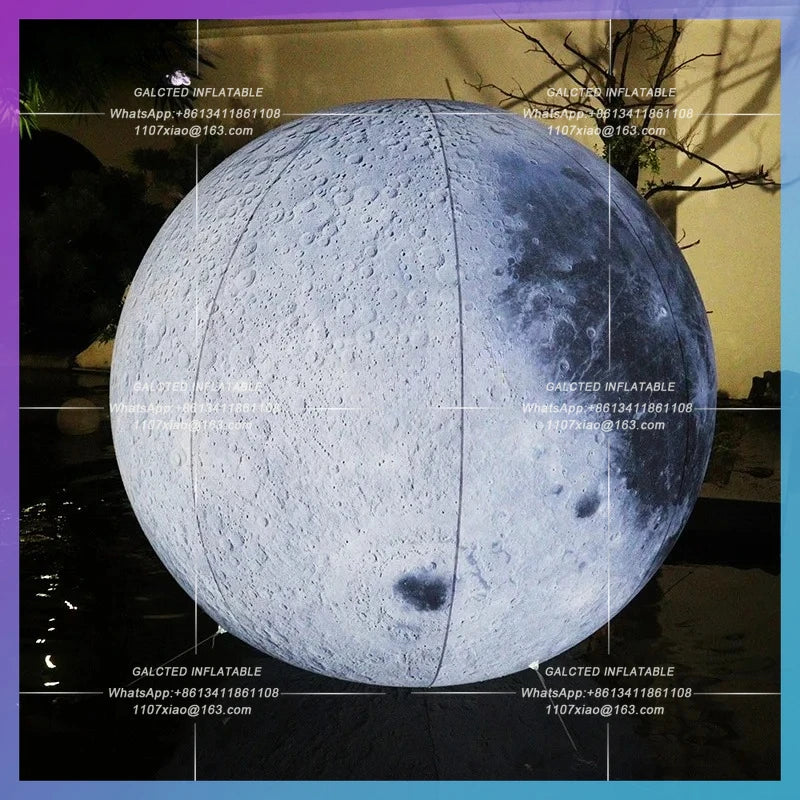 Inflatable Moon With Lighting For Decoration Inflatable Toys Waterproof /PVC Blow Up Airtight Planets For Sale - Toys