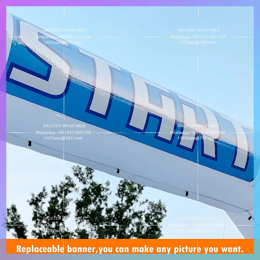 Inflatable Start Finish Line Rainbow Colorful With Replaceable Banner Free Standing Inflatable Race Arch For Outdoor Advertising