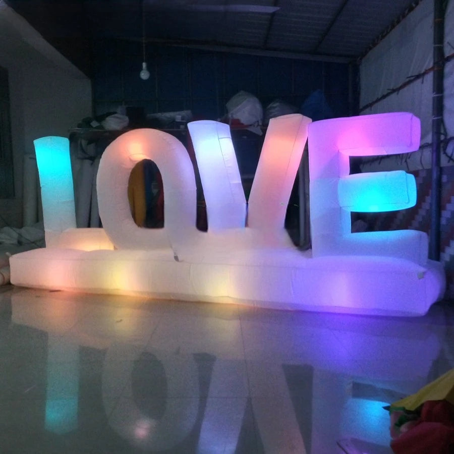 free standing for party Beautiful 1.2mH Oxford Valentine decor,glowing letter balloon,inflatable LOVE with light inside shining