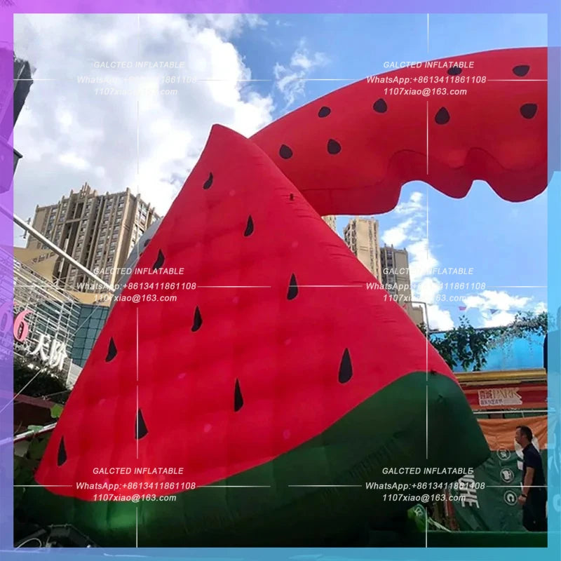 cool summer stage music festival bar Inflatable watermelon arch air model  lighting can be illuminated atmosphere advertisement
