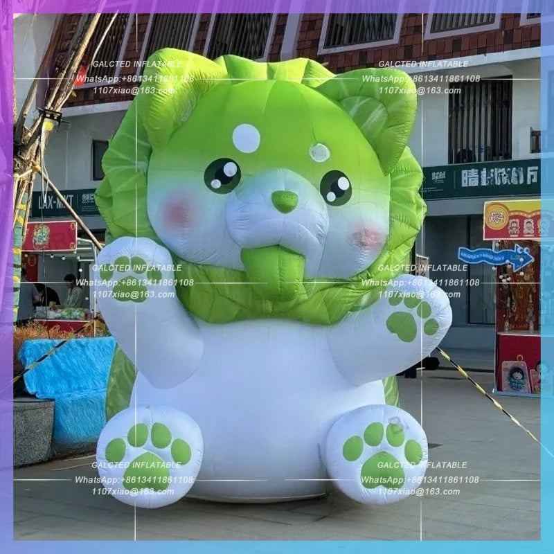 animal baby air blow pet for market Cute inflatable vegetable dog green promotion decoration
