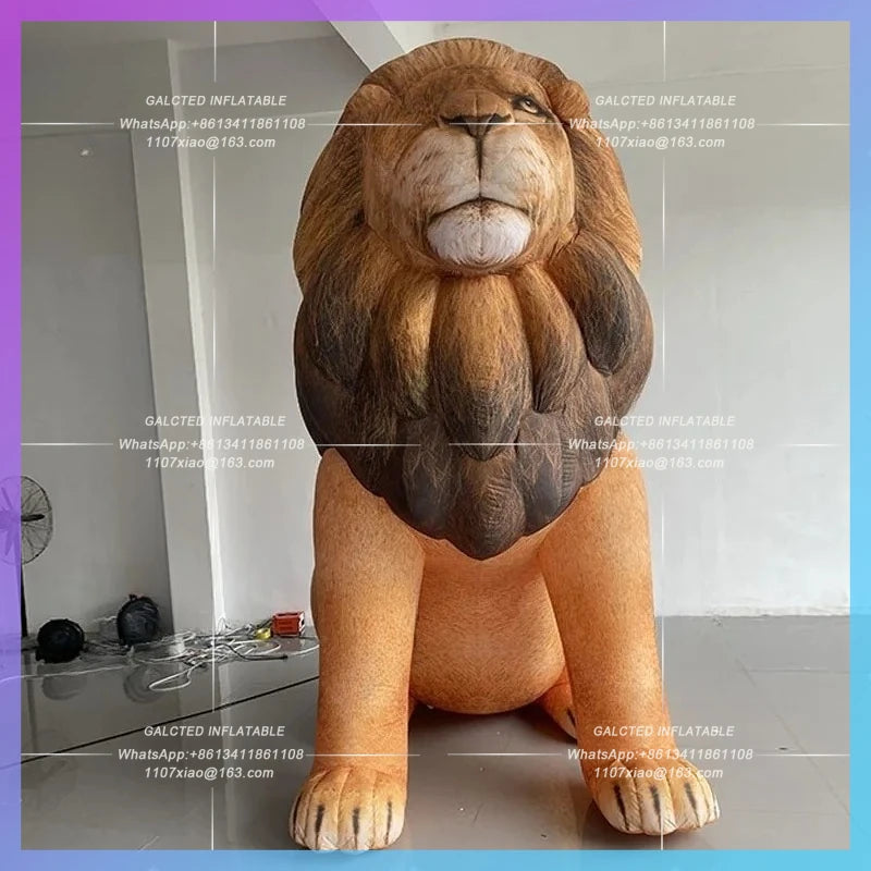 African lion savannah animals Giant inflatable lion model sitting shopping mall zoo bar stage luminescent props