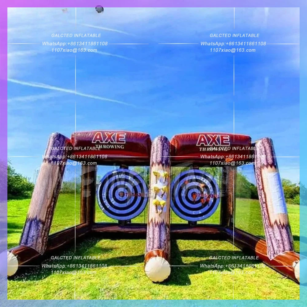 Interactive 2 Lane Axe Throwing Game Outdoor Funny Inflatable Axe Throw  Interactive Shooting Sports Games For Kids And Adults