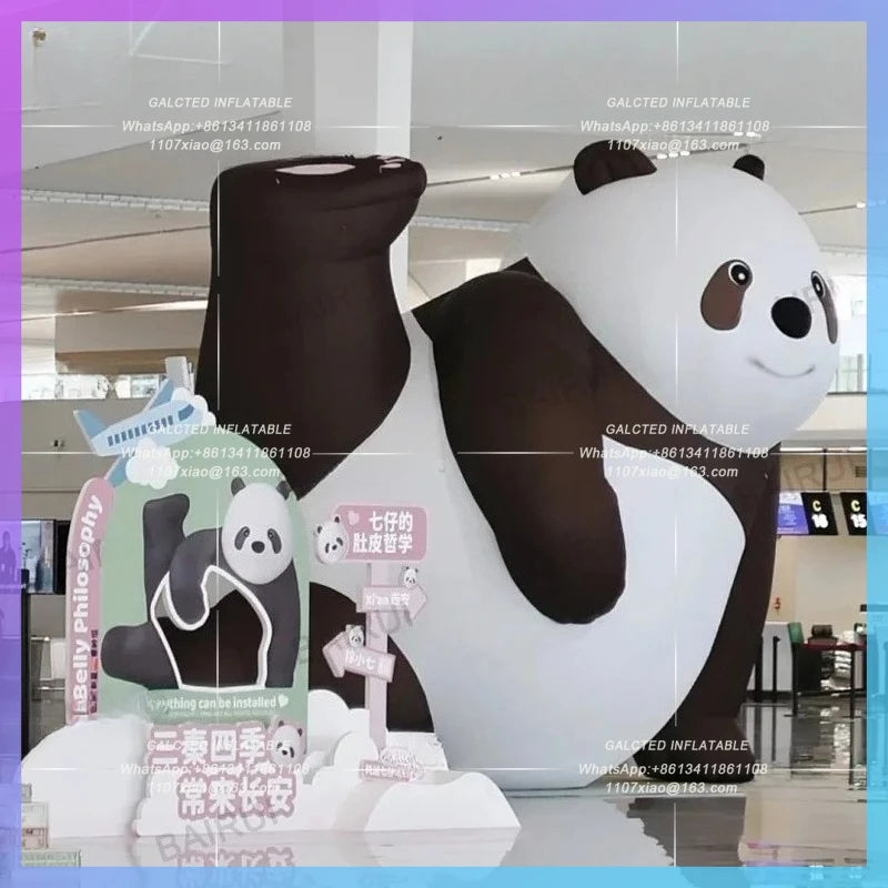 chinese animal air blow wildlife Popular inflatable panda  forest huge pandas decoration