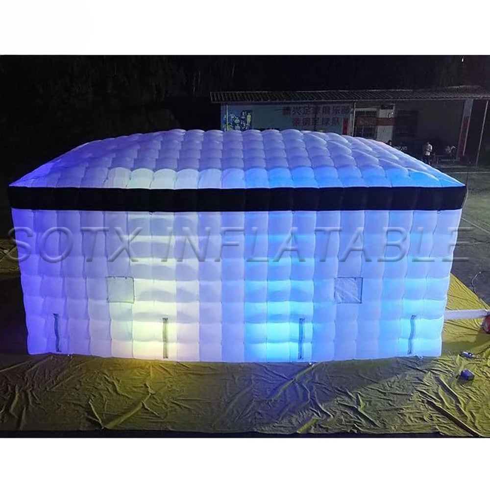 House With Led Lights Large White Inflatable Cube Party Tent Inflatable Nightclub Tent Outdoor Wedding Events Air Building