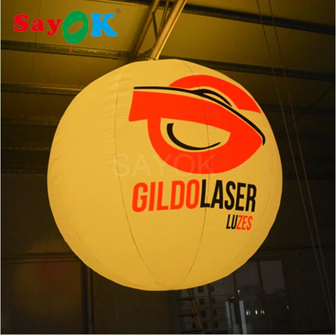 1.5m Inflatable LED Balloon Logo Customized Inflatable Hanging Ball for Concert Wedding Exhibition Events