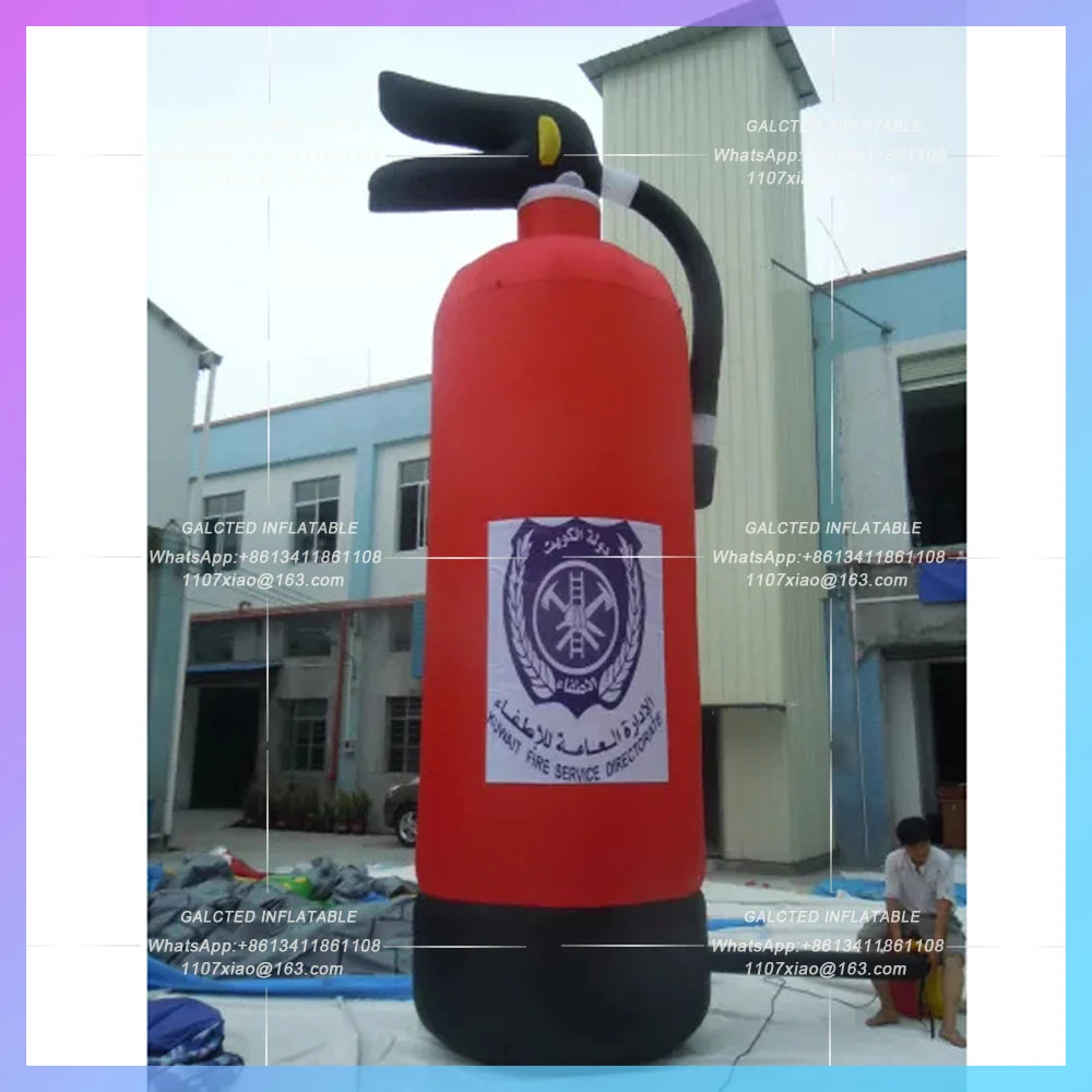 inflatable fire extinguisher giant simulation model  with custom prints for propaganda