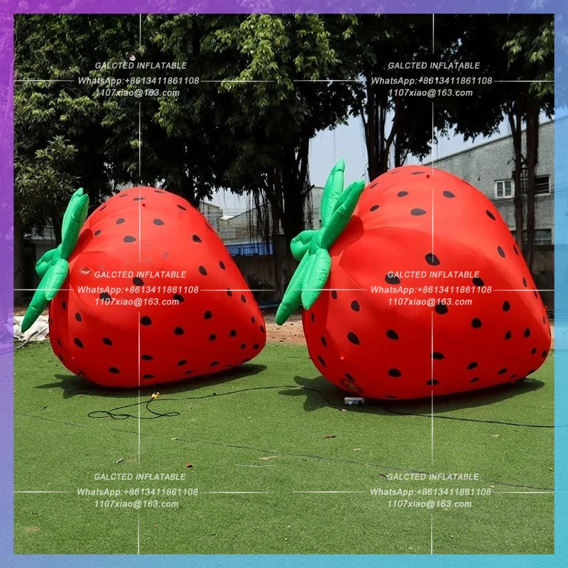 Inflatable Strawberry Fruit Model Customized 8.2Ft  Inflatable Cartoon Fruit For Outsoor Decorations