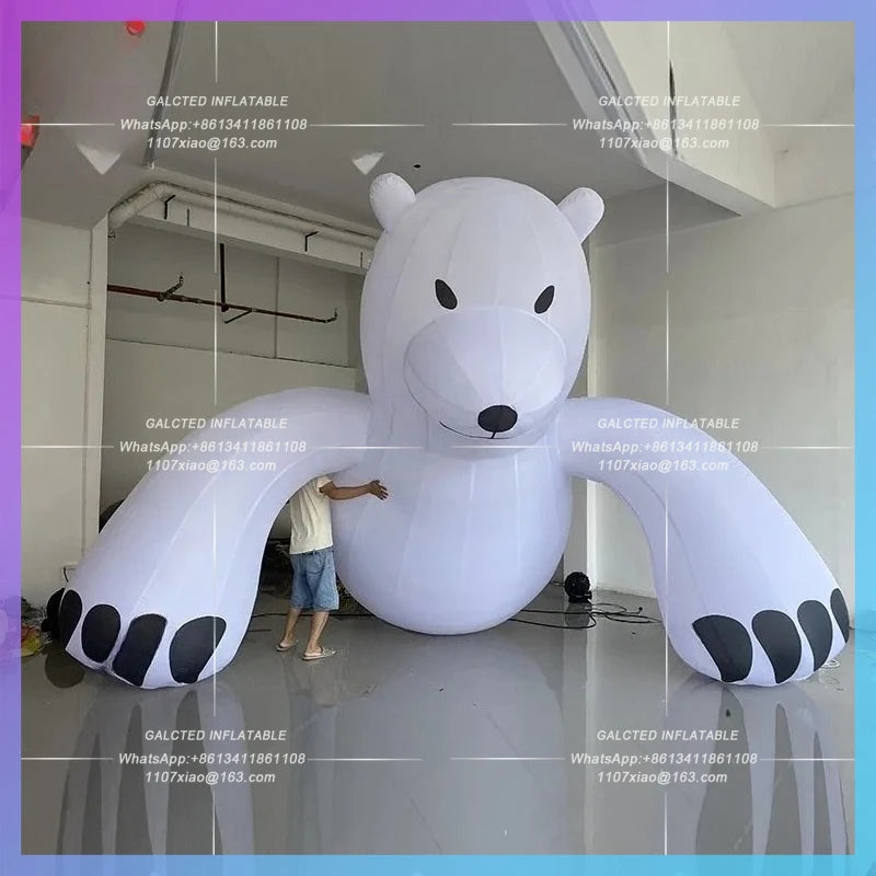 Bear Model Ice and Snow World Inflatable cartoon Hercules Polar  theme park mall atrium lighting IP advertising props
