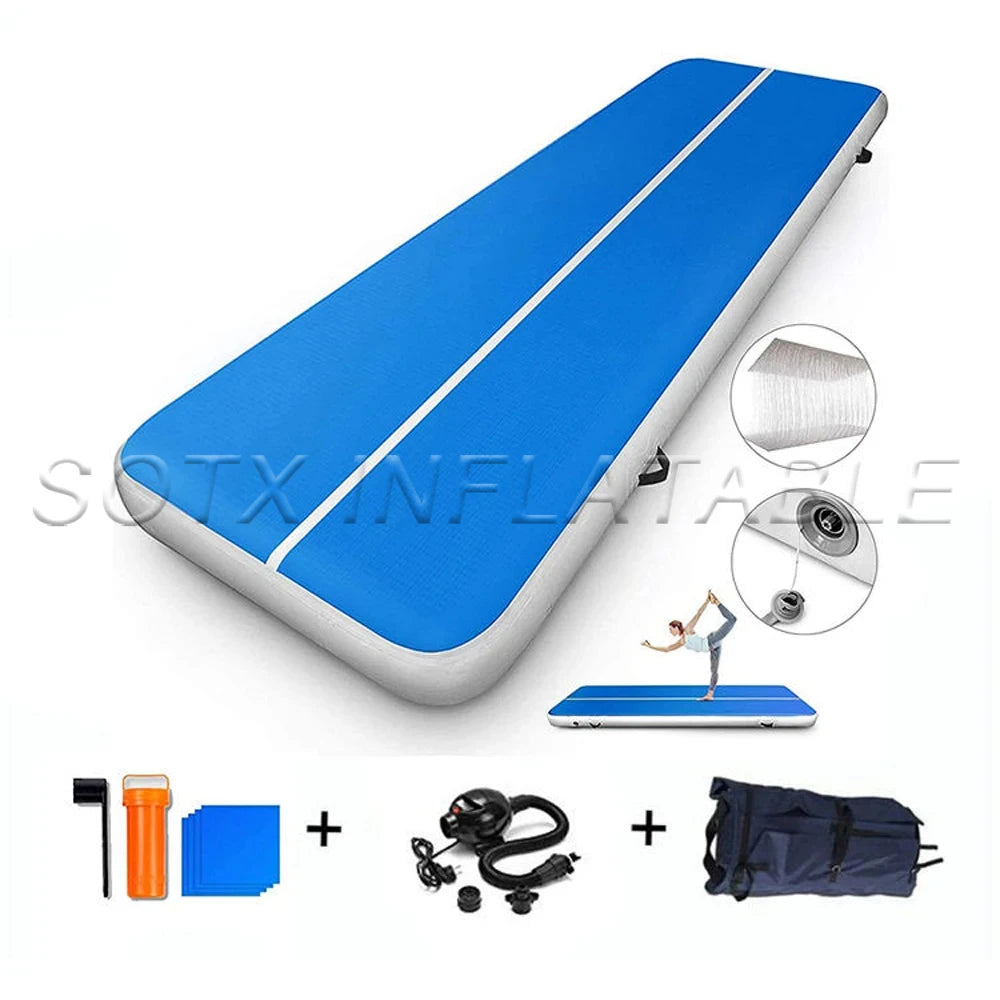 For Outdoor Sports 4x2m Multi-Function PVC Inflatable Gymnastics Tumbling Mat Outdoor Yoga Floor Air Tracks Water Gym Mat