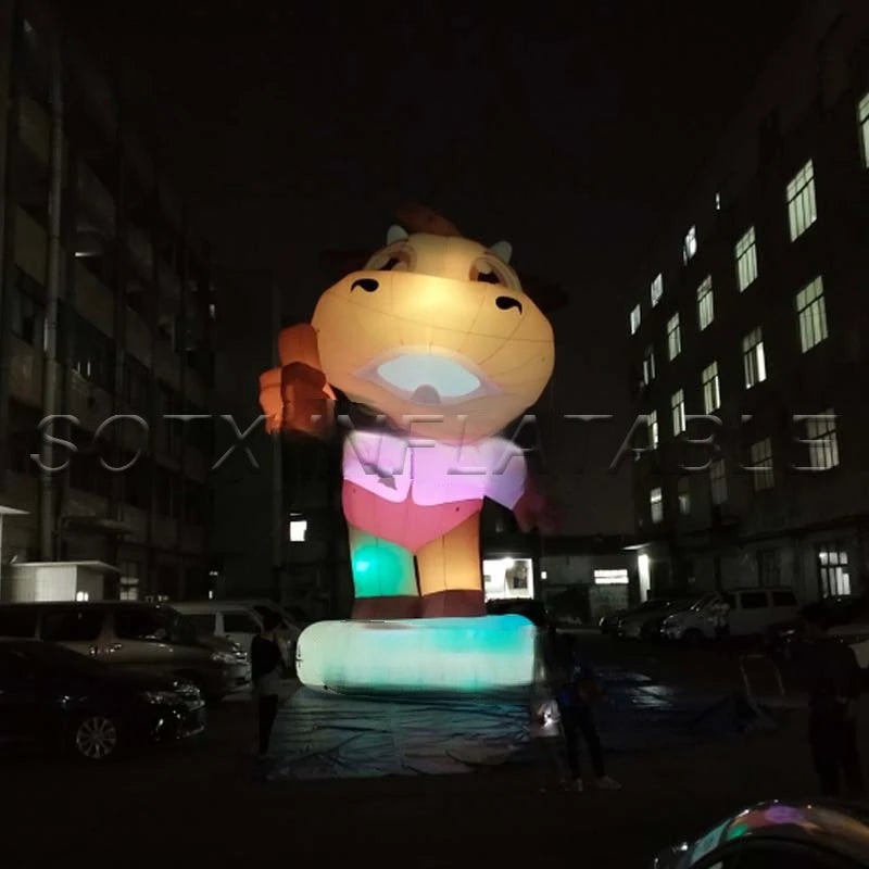 business advertising 10.2m/33.5Ft H Customized inflatable cattle with colorful lighting ,commercial inflatable cow for