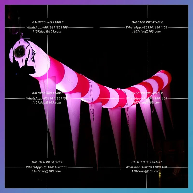 Inflatable Black and White Stripe Light Bar Event Decoration  / LED Light Chain Balloons for Party - Toys