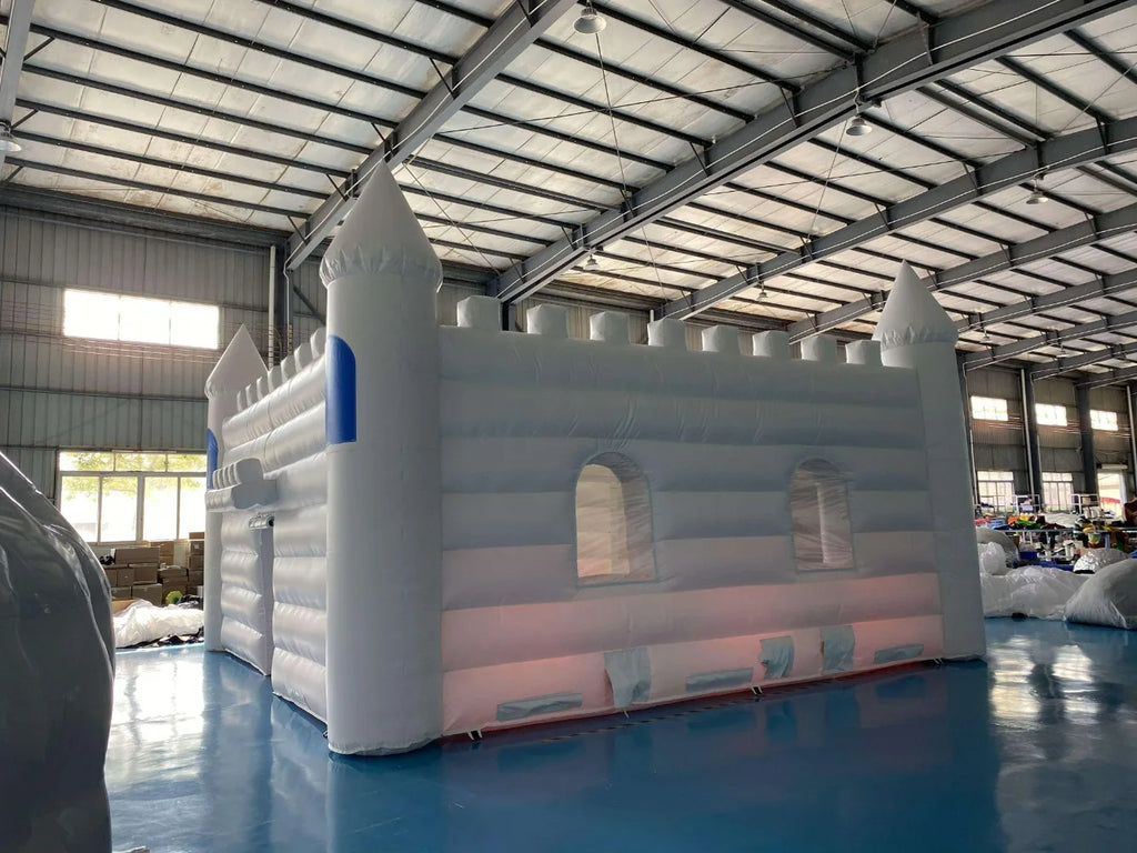 Activity Event Seashipping 23ft White Inflatable Castle House Giant Inflatable Castle Tent with Door Window for Party Show