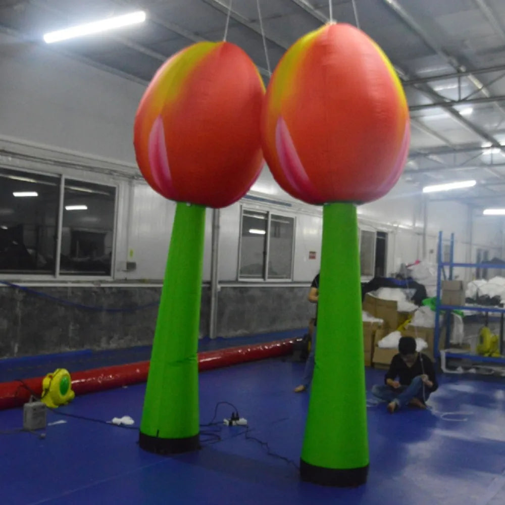 3mH Inflatable Flower Ground Decoration Giant Inflatable Flower Model with Air Blower for Show Events Bar Advertising