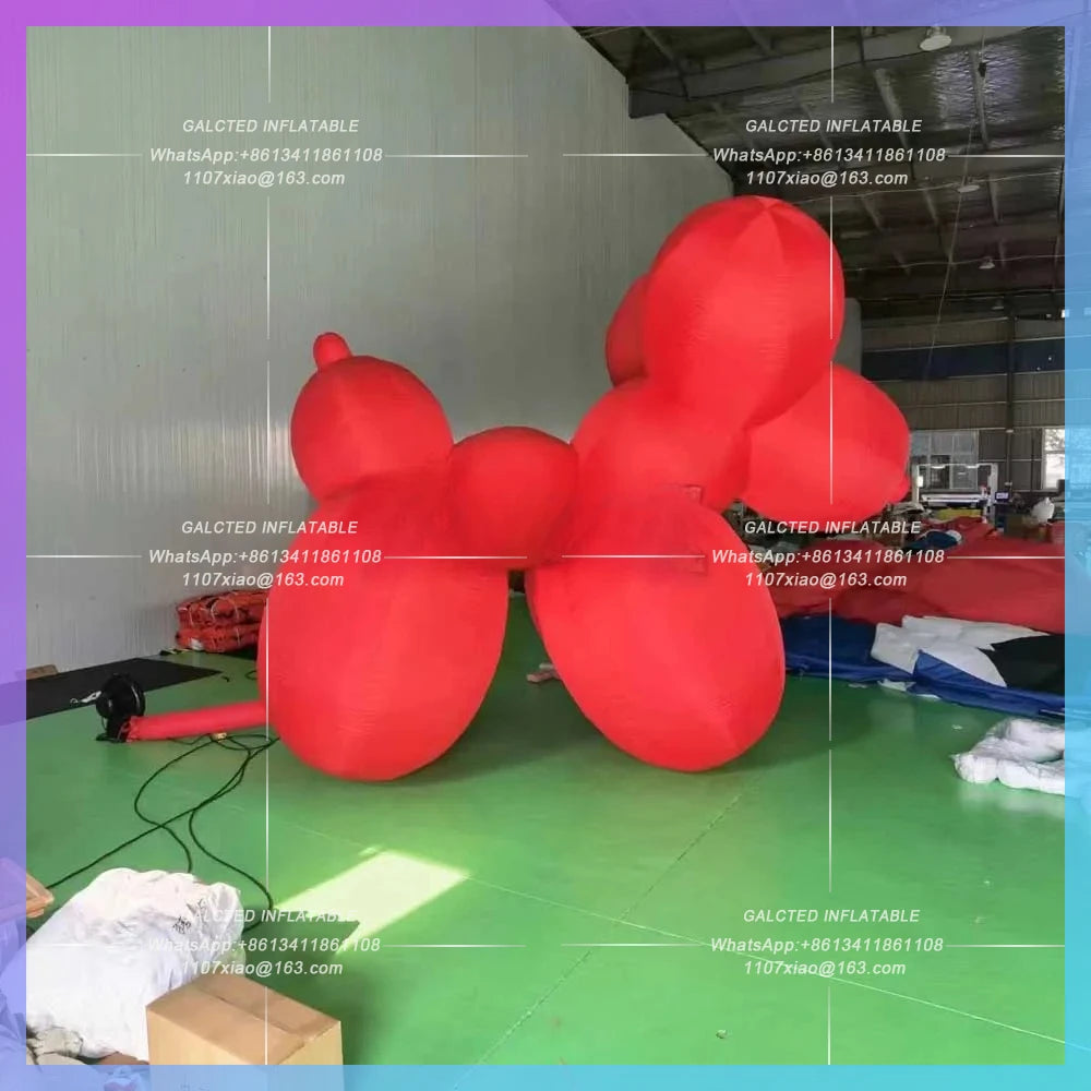 Inflatable Customized Giant 3m Cute Red Inflatable Dog Balloon  Inflatable Dog Animal With Blower For Outdoor Event Decoration