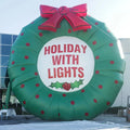 decorNew style promotional giant artificial inflatable christmas wreath/garland with letterings for outdoor christmas decoration
