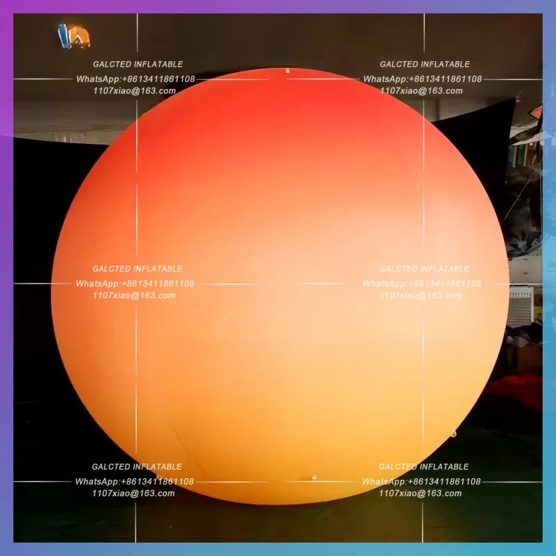 Inflatable Sun For Decoration Sunset Balloon 3 Meters  With Lights Solar System Planets Toys
