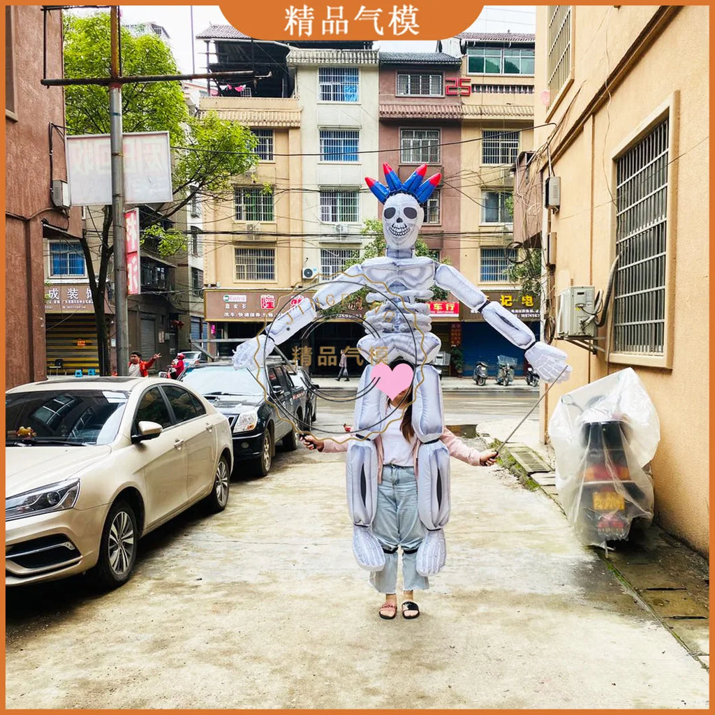 Inflatable Walking Skeleton Clown - Customizable Prop for Halloween, Events, and Theme Parks