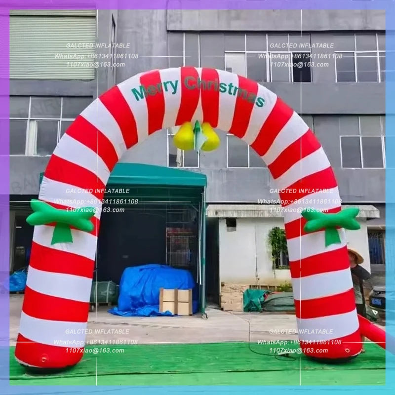 inflatable arch santa claus stick Merry christmas  red door for new year decoration