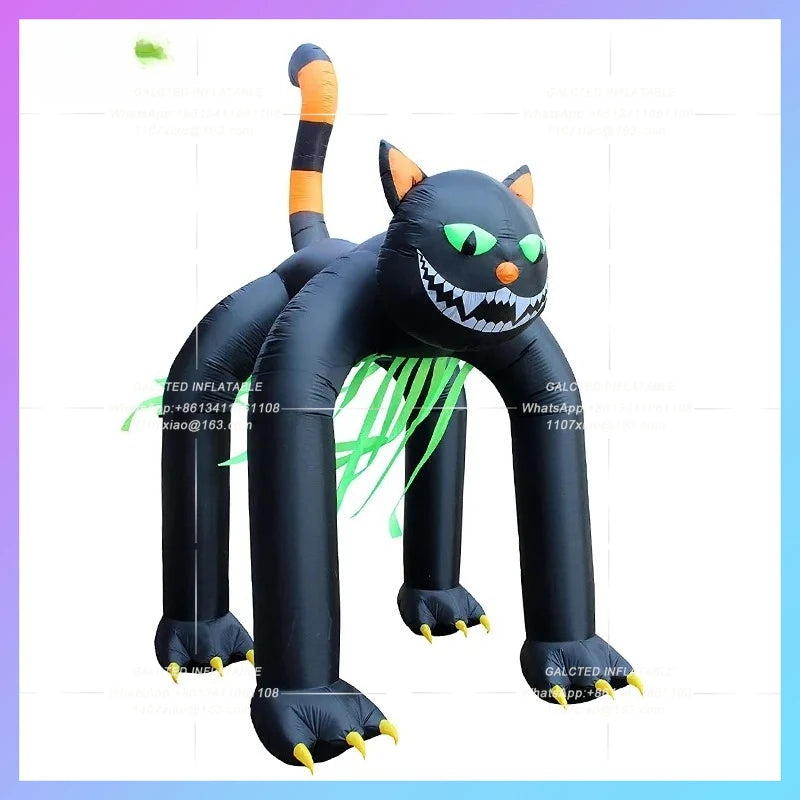 Inflatable Black Cat Arch Halloween Customized 3.2x2.5x4 Meters  Decoration For Sale