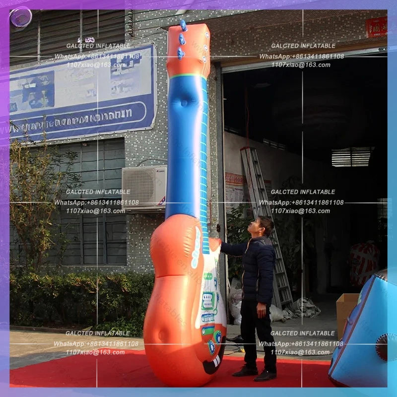 inflatable guitar digital printed giant Inflatable Toy 3.5 meters inflatable guitar for decoration toy