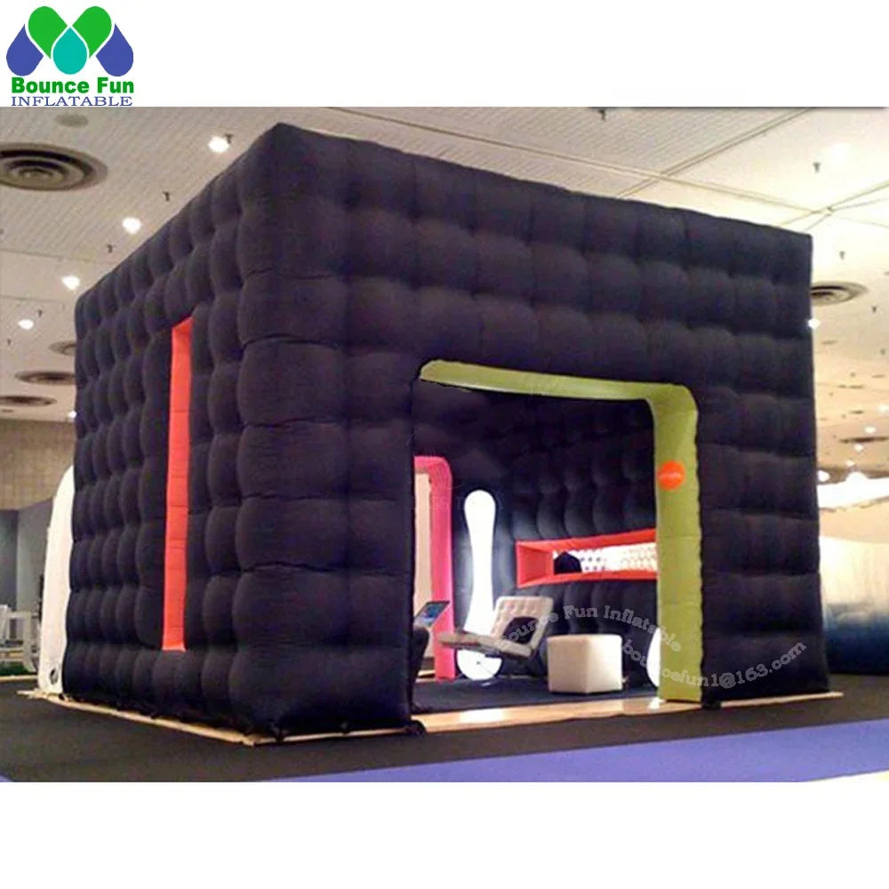 Giant Mobile Room Structure With Do Customized Black Rubik Inflatable Cube Tent Large Event Showroom Wedding Party Marquee