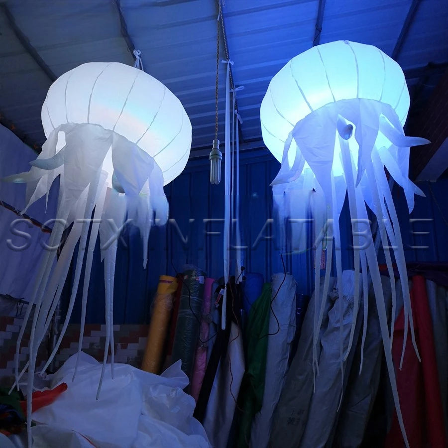 Event Wedding Party Inflatable Hanging Jellyfish LED Decoration Glowing in Dark for Night