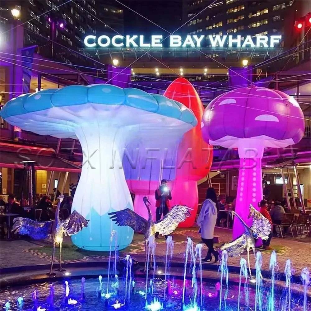 Themed Activities Vivid Giant Inflatable Mushroom With Led Lights Party Supply Led Flowers Decoration For Alice In Wonderland