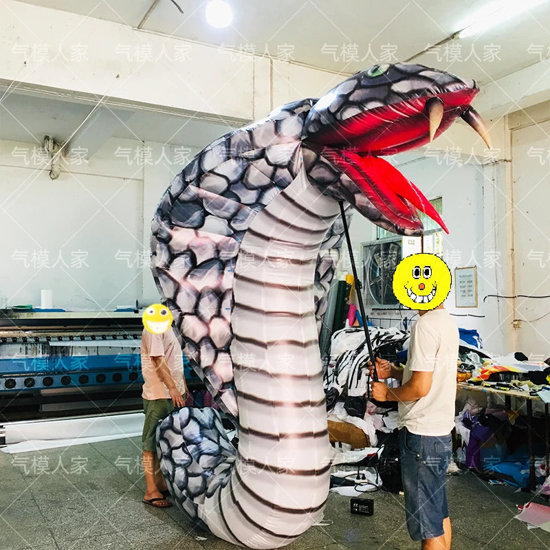 Giant Inflatable Cobra Snake - Perfect for Halloween Decorations, Bar Props, and Festival Displays