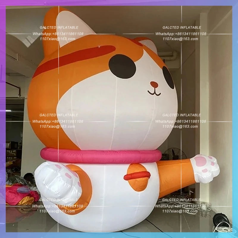 Orange Cat model hugs Inflatable cartoon Bell half-length Cat Healing Mall Pet Festival photogenic props