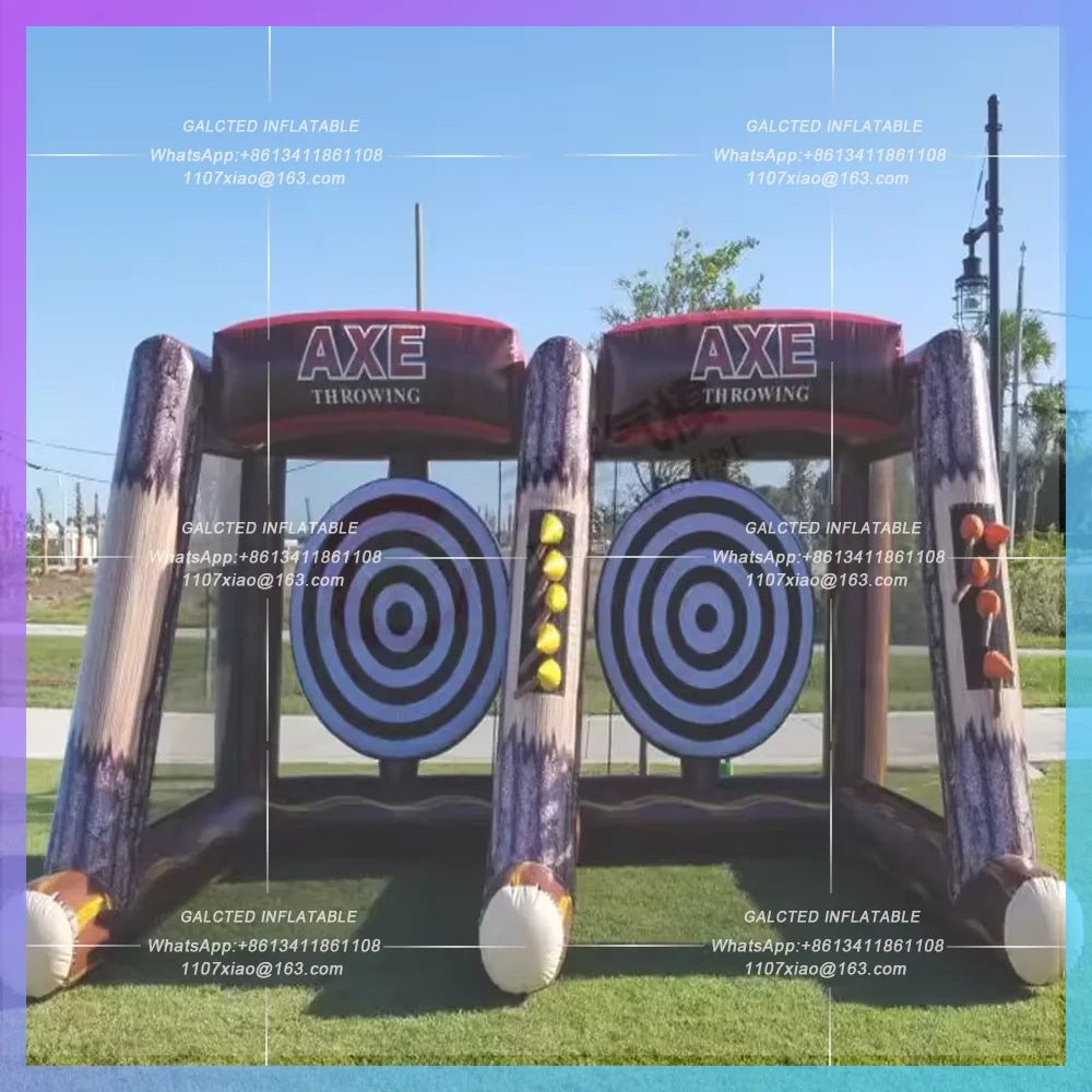 Interactive 2 Lane Axe Throwing Game Outdoor Funny Inflatable Axe Throw  Interactive Shooting Sports Games For Kids And Adults