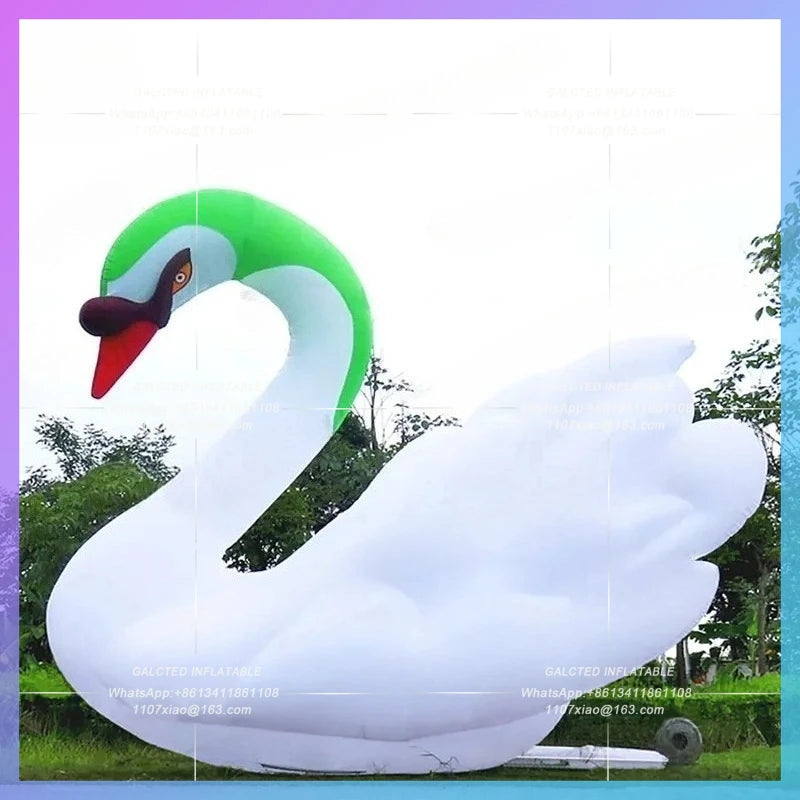 sandbeach restaurant advertising White giant inflatable goose big swan for park