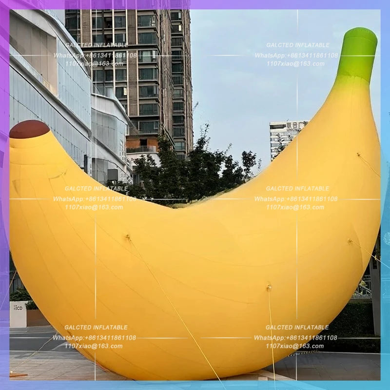 inflatable banana yellow realistic fruit Shopping mall decoration 3m huge summer fruit festival prop