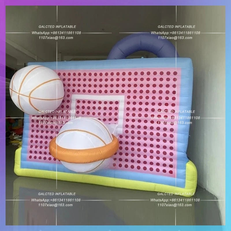 sports games hanging in the atrium Inflatable cartoon custom basketball hoop model  NBA atmosphere hanging lights props
