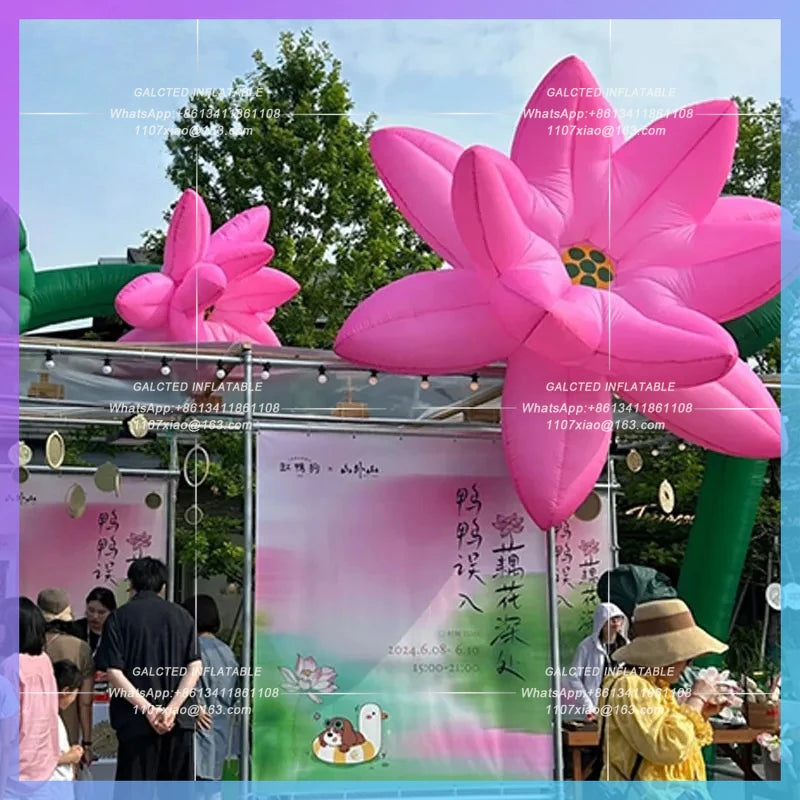 Chinese wind ancient town commercial Inflatable simulation lotus air model street facade decorative lighting advertising