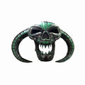 Customizable Inflatable Skull with Horns - Halloween Decoration for Events, Bars, and Nightclubs