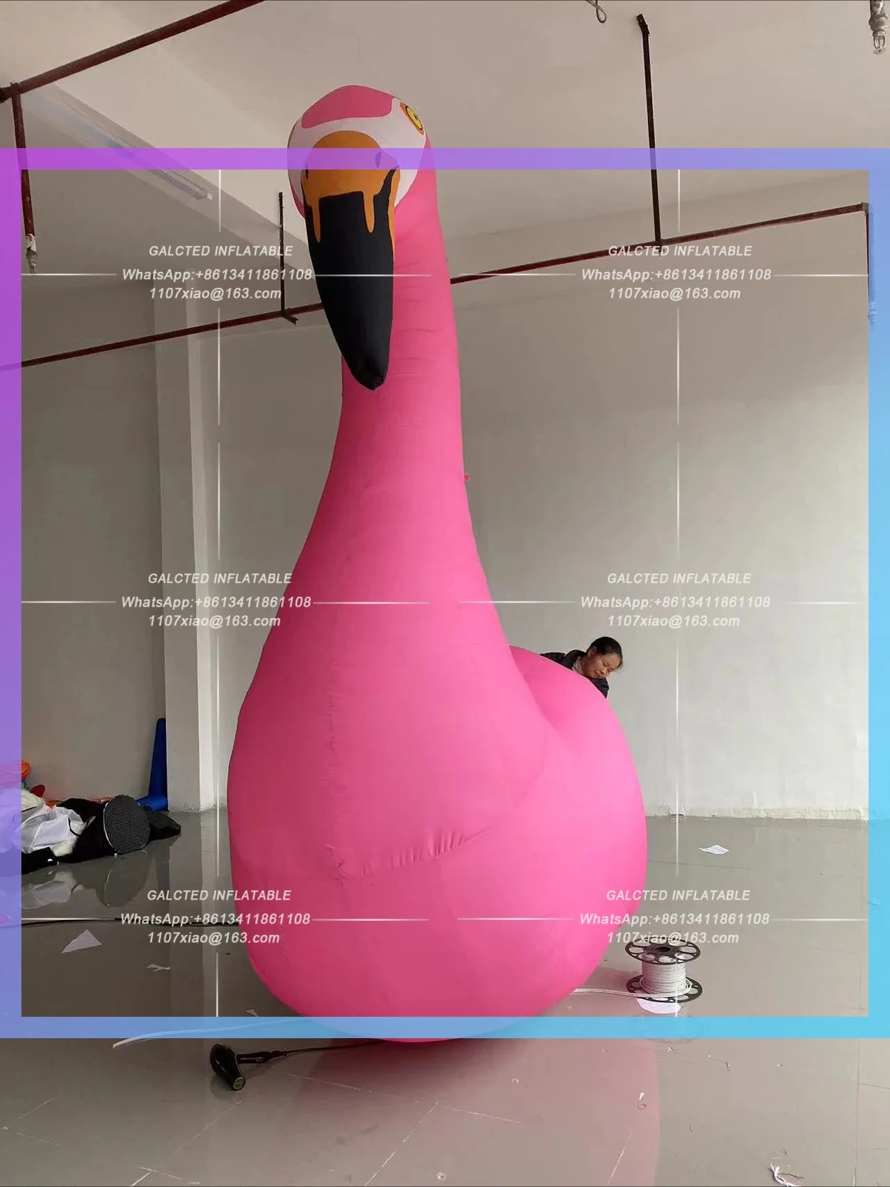 outdoor theme activities show Giant Inflatable Flamingo Model Zoo amusement park decorative props can be customized