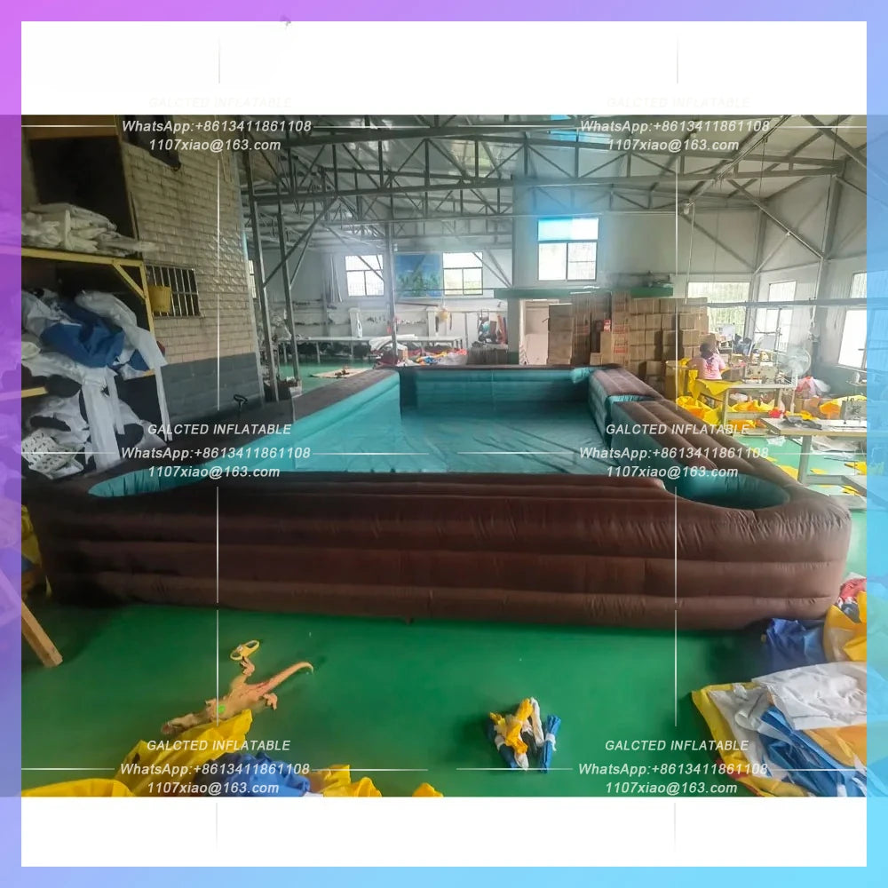 Inflatable Snooker Football Pool Table 9x6m Outdoor  Inflatable Human Soccer Billiards Sports Field For Coporate Events Game