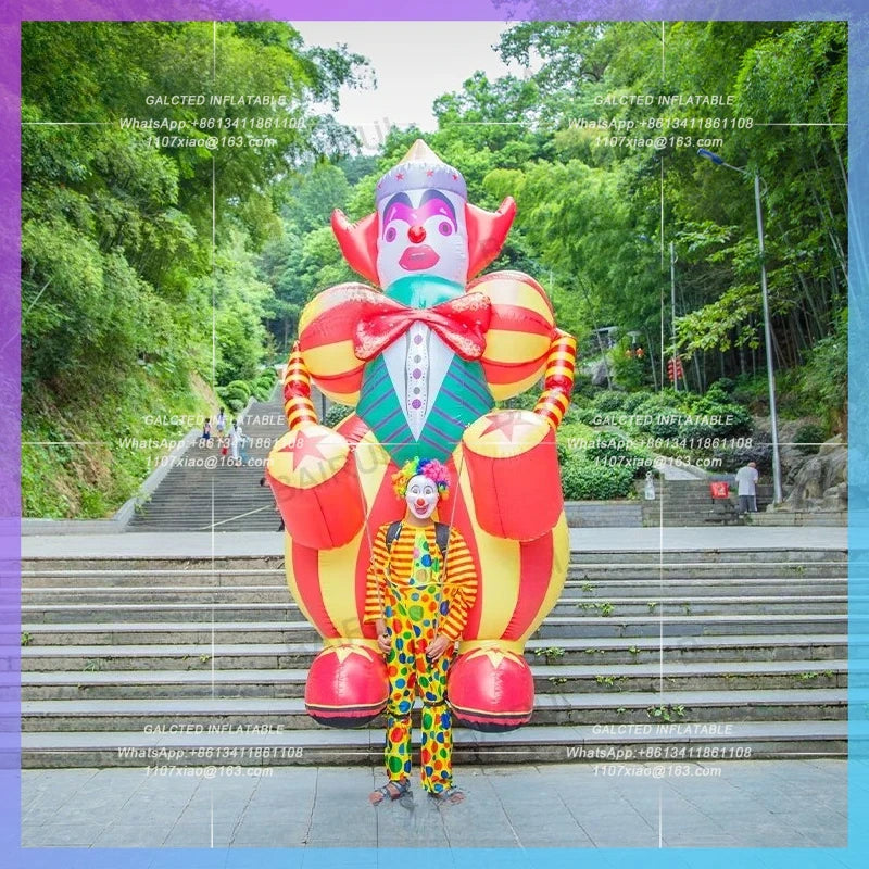 Adults Walking Joker Cartoon Inflatable Clown Costume 3.5m Large Puppet Circus Props Performance Costume For Carnival Parade