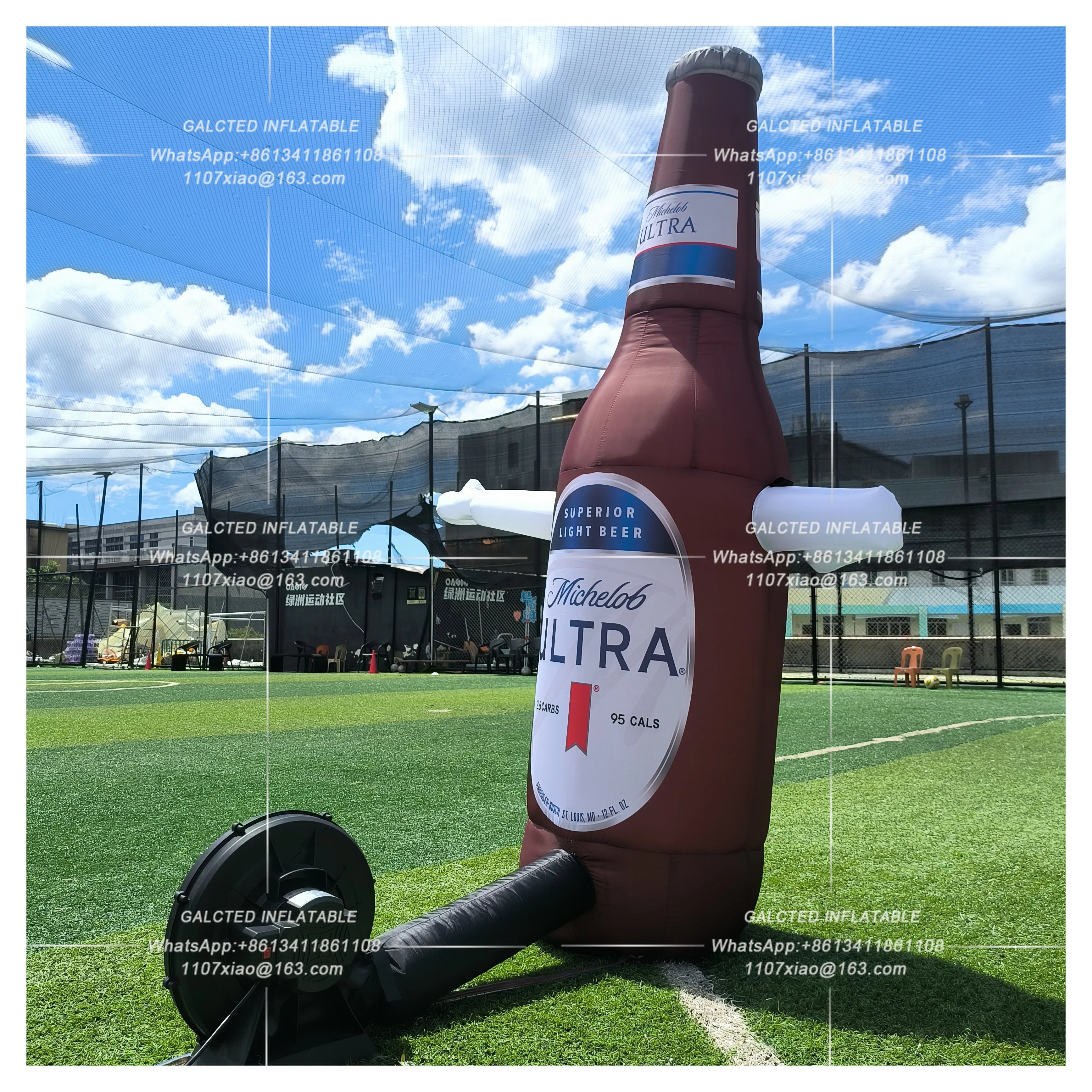 Inflatable Beer Bottle With Blower Giant Outdoor Advertising Display For Grand Opening And Sports Event