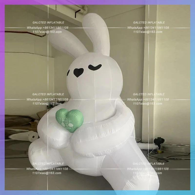 Valentine's Day mid-autumn Festival Romantic Inflatable sit-down Bunny model Atmosphere Mall Bar stage lighting props