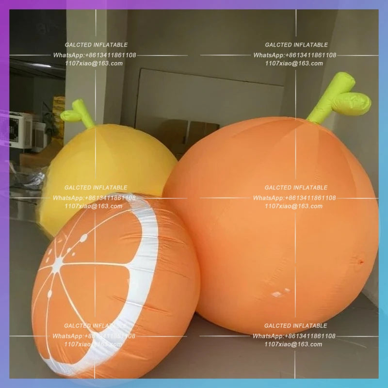 orange lemon pear Giant inflatable fruit model for fresh fruit market decoration prop