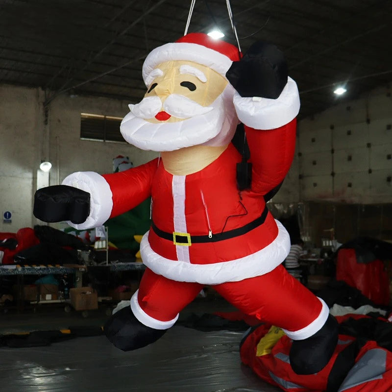 Inflatable Climbing Personalized 3mH Santa Claus With Black Sack For Christmas Event Decoration Toys - BG-F0233