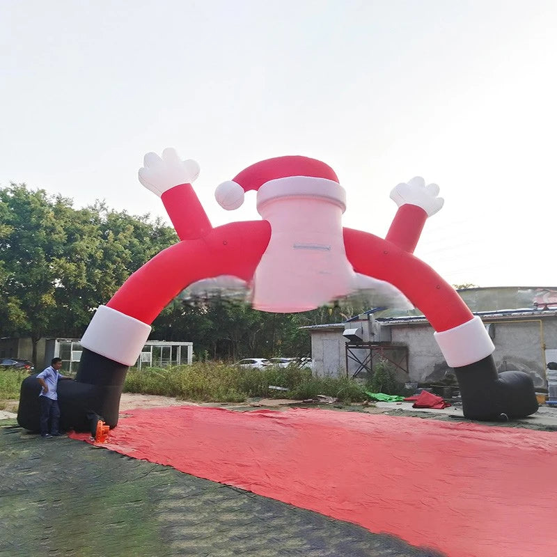 Christmas Outdoor Inflatable Decorations Large 8-12 Meters Wide Inflatable Santa Claus Arch Christmas Cartoon