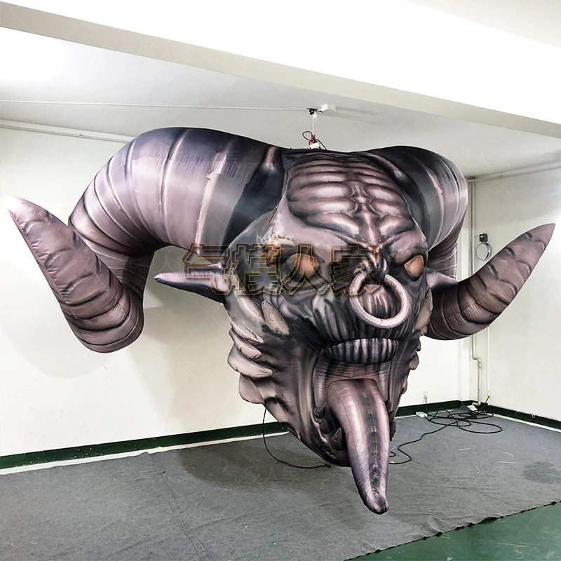 Inflatable Bull Head Robot - Perfect for Halloween, Bar Decorations, Nightclub Ambience, and Event Props